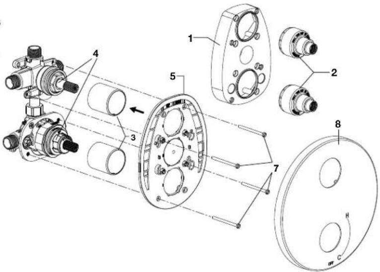 American Standard Serin TU064740.002 - Installation du mécanisme - 1