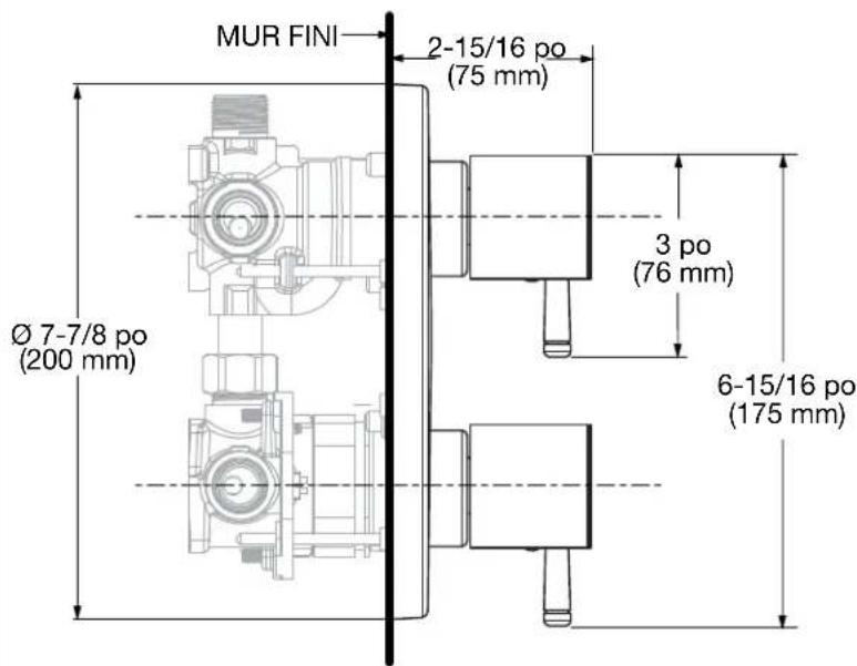 American Standard Serin TU064740.002 - Dimension de la robinetterie BRUTE - 1