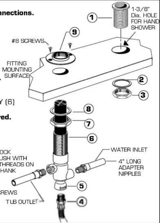 American Standard Colony Soft T975500.002 - NOTE: Use thread sealant on all threaded connections. - 1