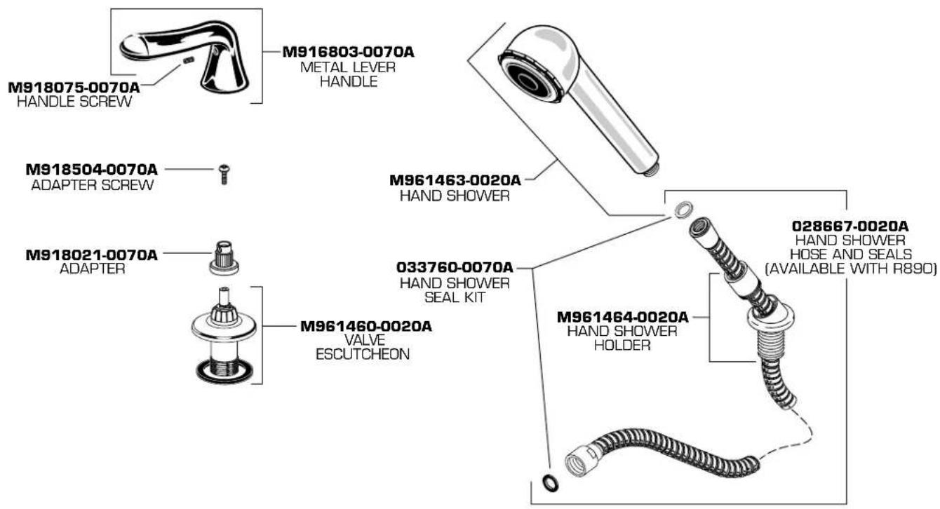 American Standard Colony Soft T975500.002 - COLONY DIVERTER & PERSONAL SHOWER TRIM KIT - 2