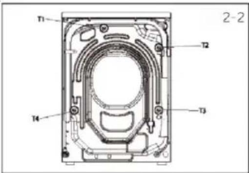 HOOVER HLP 47SBL8UH-11 - Démontage des boulons de transport - 2