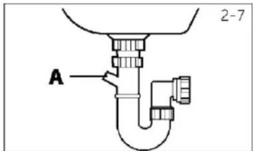 HOOVER HLP 47SBL8UH-11 - Raccordement du tuyau flexible de vidange à l'évier - 2
