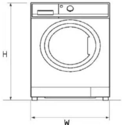 HOOVER HLP 412BL10UH-11 - Dimensions du produit - 1