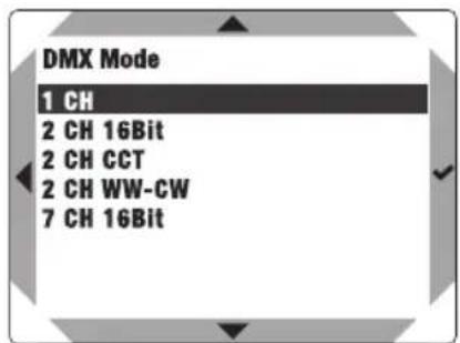 Cameo G4 TW - SELEZIONARE LA MODALITÀ DMX - 2