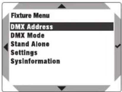 Cameo G4 TW - CONFIGURE DMX START ADDRESS - 1