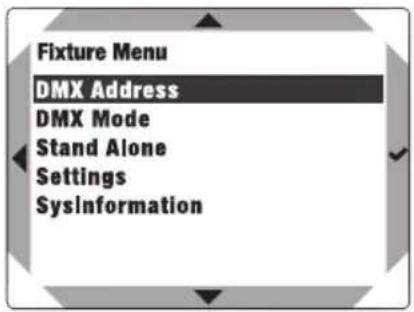 Cameo G4 TW - KONFIGURACJA ADRESU STARTOWEGO DMX - 1