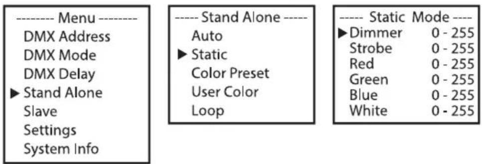 Cameo Root PAR IP - STAND-ALONE-BETRIEBSART STATIC - 1