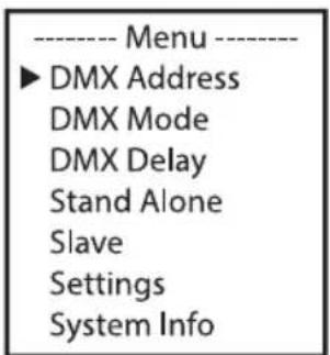 Cameo Root PAR IP - DMX-STARTADRESSE EINSTELLEN (DMX Address) - 1