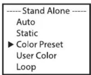 Cameo Root PAR IP - MODO OPERATIVO AUTÓNOMO COLOR PRESET - 2
