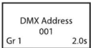Cameo Root PAR IP - MAIN DISPLAY IN DMX OPERATING MODE - 1