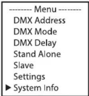 Cameo Root PAR IP - INFORMATIONS SYSTÈME (System Info) - 1