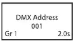 Cameo Root Bar SMD - PANTALLA PRINCIPAL EN EL MODO DMX - 1