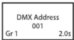 Cameo Root Bar SMD - ÉCRAN PRINCIPAL EN MODE DE FONCTIONNEMENT DMX - 1