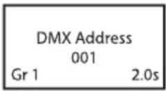 Cameo Root Bar SMD - EKRAN GŁÓWNY WYŚWIETLACZA W TRYBIE PRACY DMX - 1