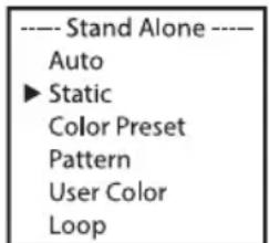 Cameo Root Bar SMD - MODE DE FONCTIONNEMENT STAND ALONE STATIC - 2