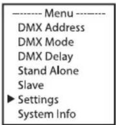 Cameo Root Bar SMD - SYSTEMEINSTELLUNGEN (Settings) - 1