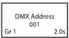 Cameo Root Battery - PANTALLA PRINCIPAL EN EL MODO OPERativo DMX - 1