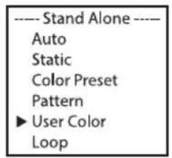 Cameo Root Battery - MODALITA OPERativa STAND-ALONE: USER COLOR - 2