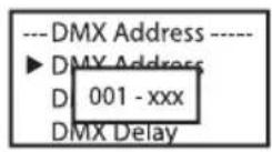 Cameo Root Battery - IMPOSTAZIONE DELL'INDIRIZZO DMX INIZIALE (DMX Address) - 2