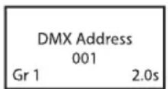 Cameo Root Battery - ÉCRAN PRINCIPAL EN MODE DMX - 1