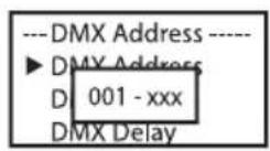 Cameo Root Battery - SETTING THE DMX START ADDRESS (DMX Address) - 2