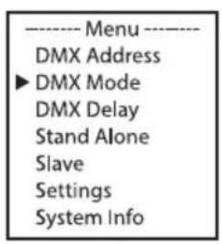 Cameo Root Battery - DMX-BETRIEBSART EINSTELLEN (DMX Mode) - 1