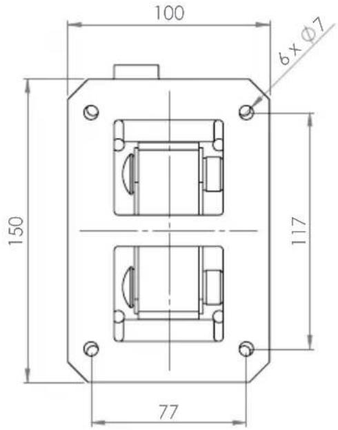 LD Systems MAUI G2 SPS - DIMENSIONES DE LA PLACA DE MONTAJE - 1