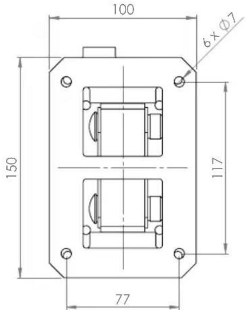 LD Systems MAUI G2 SPS - DIMENSIONS DE LA PLAQUE DE MONTAGE - 1