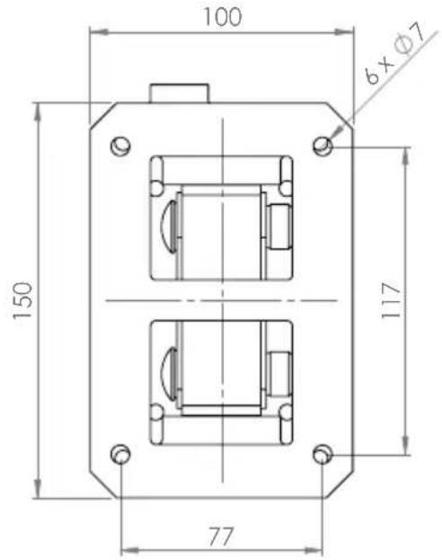 LD Systems MAUI G2 SPS - DIMENSIONS OF MOUNTING PLATE - 1