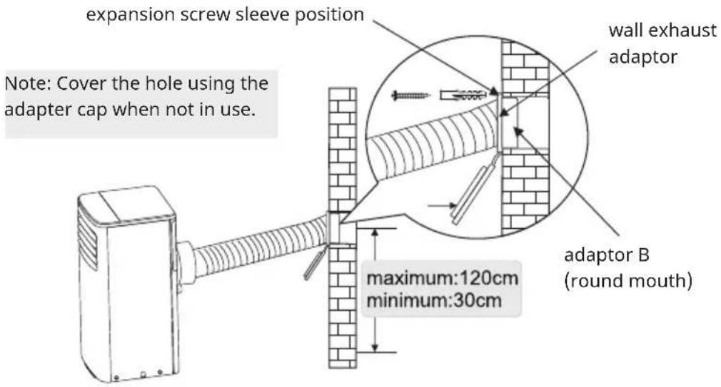 Klarstein Aero Ring Smart - Install the exhaust duct into the wall - 1