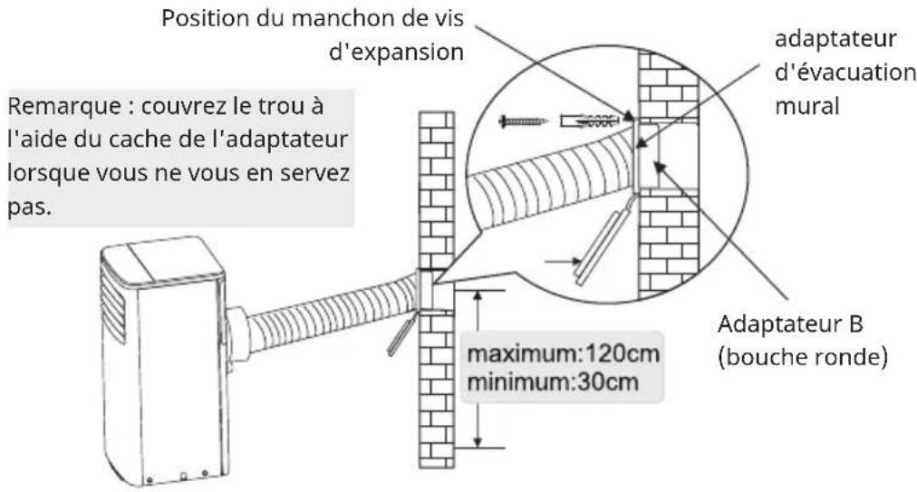 Klarstein Aero Ring Smart - Installez le conduit d'évacuation dans le mur - 1
