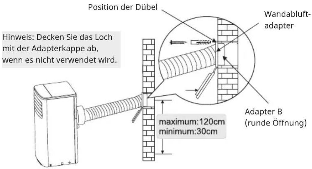 Klarstein Aero Ring Smart - Den Abluftschlauch in der Wand installieren - 1
