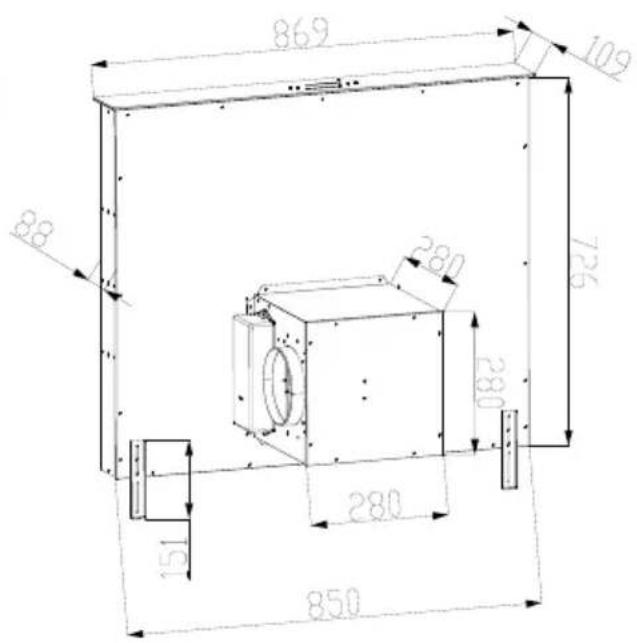Klarstein Victoria Downdraft - Dimensions de montage - 2