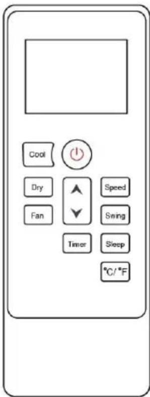 Cool Dry Fan Timer Speed Swing Sleep °C/°F