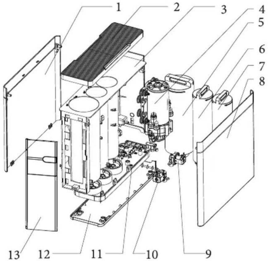 Klarstein PuraFina - Explosion drawing of parts - 1