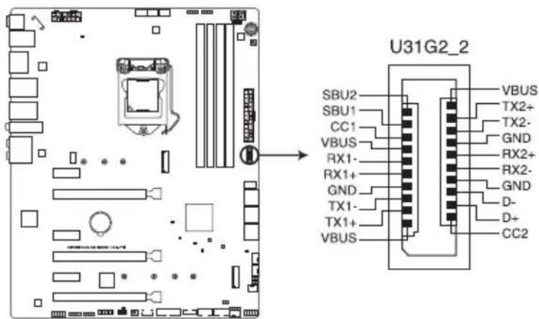 ASUS ROG Maximus XI Hero - Connecteur pour port USB 3.1 Gen 2 en façade (U31G2\_2) - 1