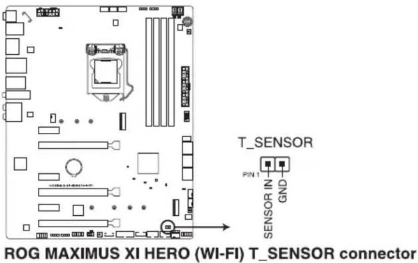 ASUS ROG Maximus XI Hero - Connecteur pour câble à thermistance (2-pin T\_SENSOR) - 1