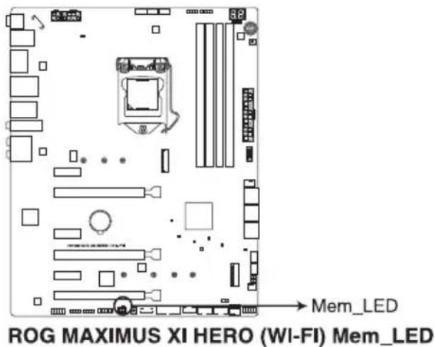 ASUS ROG Maximus XI Hero - Voyant mémoire (Mem\_LED) - 1