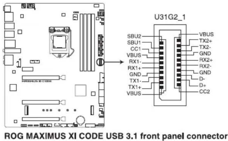 ASUS ROG Maximus XI Code - Connecteur pour port USB 3.1 Gen 2 en façade (U31G2\_1) - 1