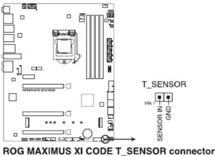 ASUS ROG Maximus XI Code - Connecteur pour câble à thermistance (2-pin T\_SENSOR) - 1