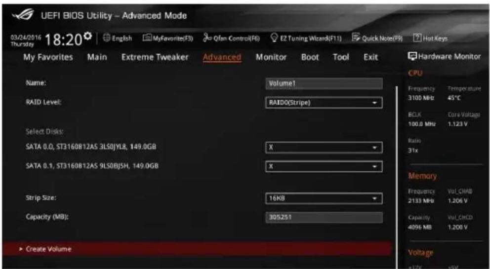 ASUS ROG Rampage V Edition 10 - Créer un volume RAID - 5