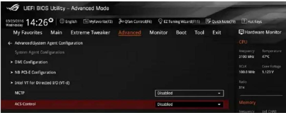 ASUS ROG Rampage V Edition 10 - System Agent (SA) Configuration (Agent de configuration système) - 1