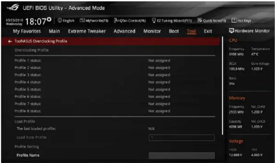 ASUS ROG Rampage V Edition 10 - ASUS Overclocking Profile (Profil d'overclocking ASUS) - 1