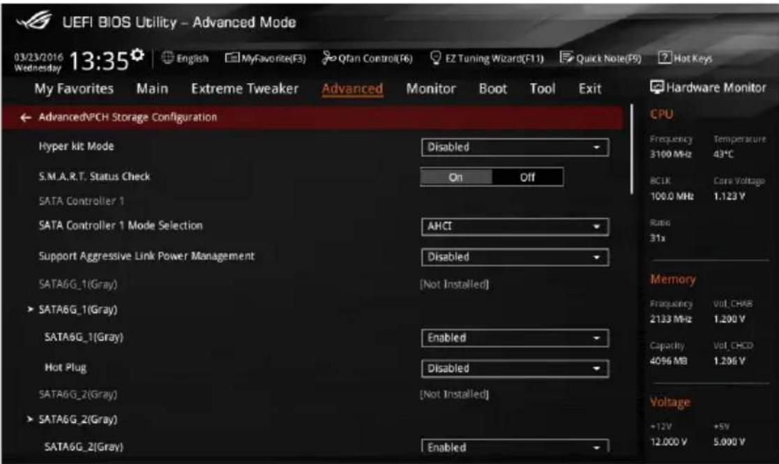 ASUS ROG Rampage V Edition 10 - PCH Storage Configuration (Configuration de stockage de la puce PCH) - 1