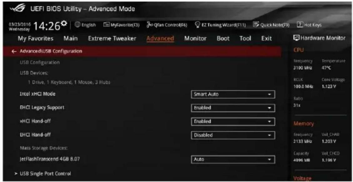 ASUS ROG Rampage V Edition 10 - USB Configuration (Configuration USB) - 1