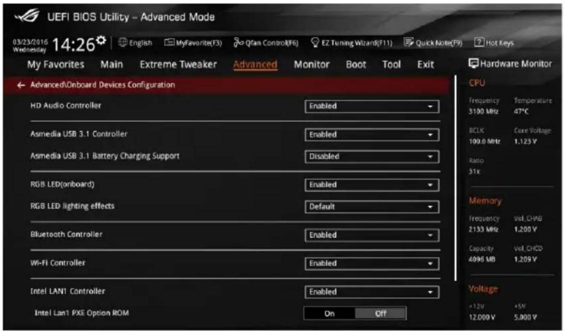 ASUS ROG Rampage V Edition 10 - Onboard Devices Configuration (Configuration des périphériques embarqués) - 1