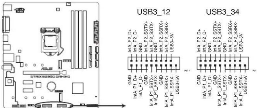 ASUS ROG Strix B250G Gaming - Connecteurs USB 3.0 (20-1 pin USB3\_12, USB3\_34) - 1
