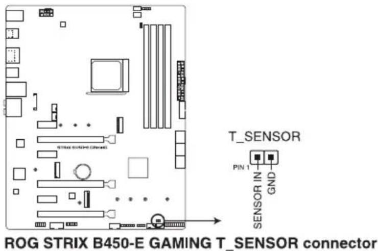 ASUS ROG Strix B450-E Gaming - Connecteur pour câble à thermistance (2-pin T\_SENSOR) - 1