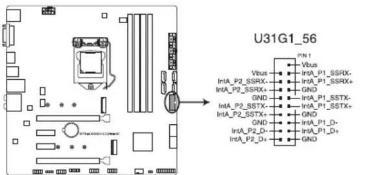 ASUS ROG Strix B360-G Gaming - Connecteurs USB 3.1 Gen 1 (20-1 pin U31G1\_56) - 1