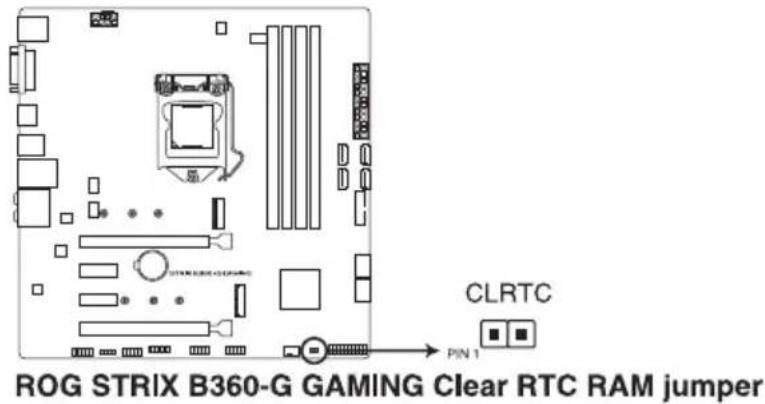 ASUS ROG Strix B360-G Gaming - Cavalier Clear CMOS (2-pin CLRTC) - 1